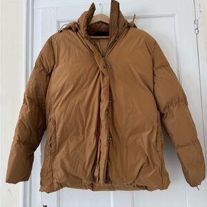 Jenni Kayne Women’s Tan Hooded Puffer Jacket